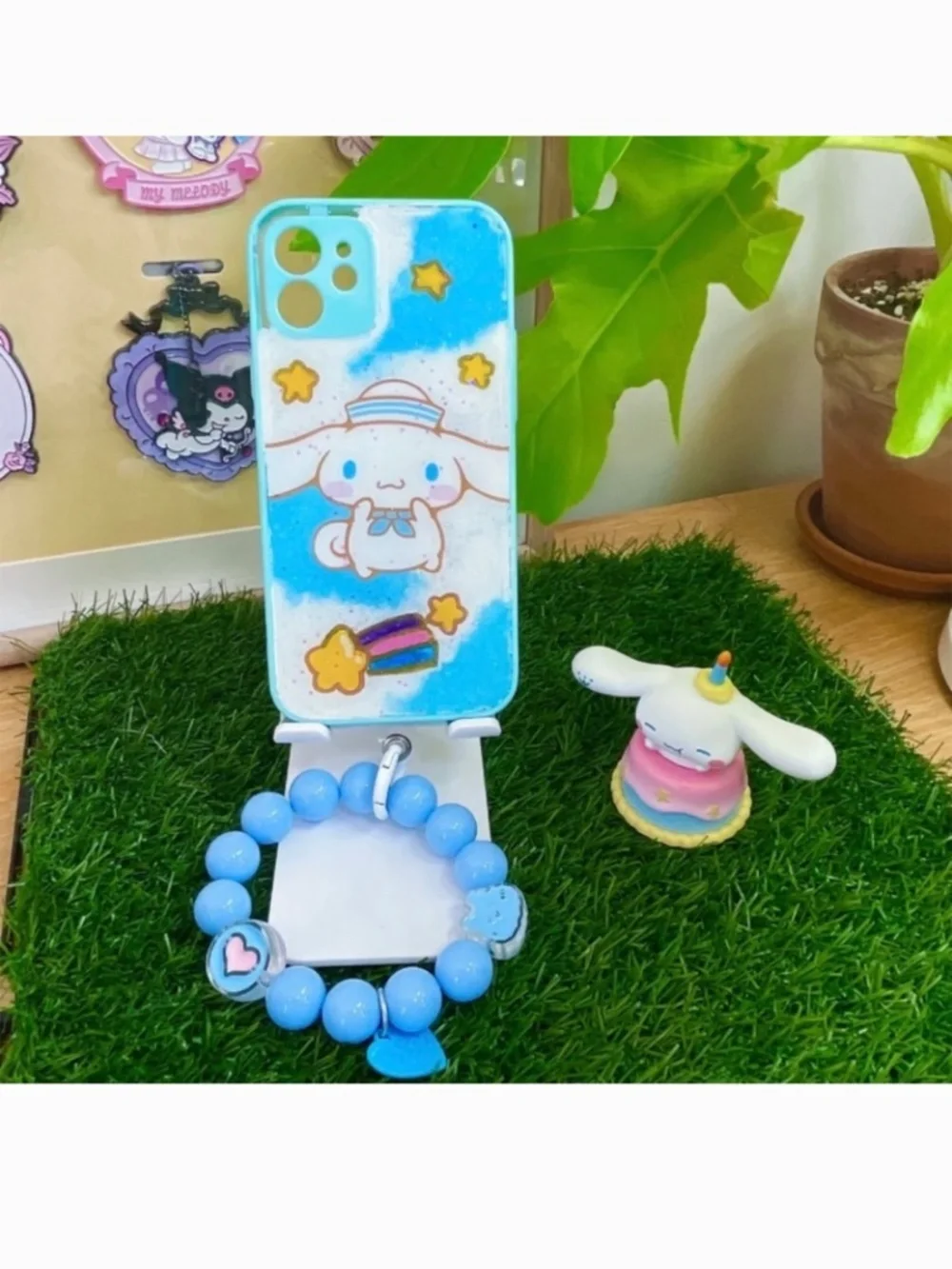iphone 12 cartoon case,handmade cute case with free gift beads chain